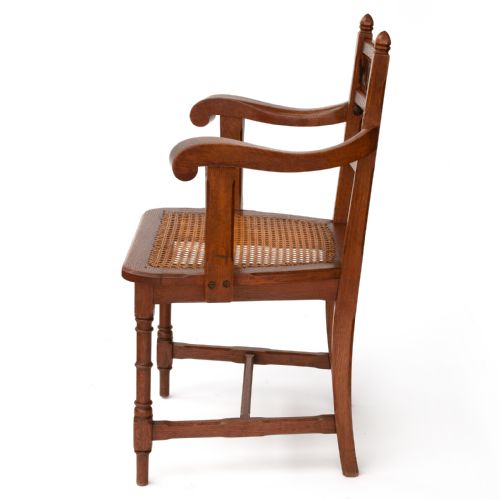 POLISHED OAK PUGINESQUE GOTHIC REVIVAL DESK CHAIR - ADDITIONAL PHOTO 3