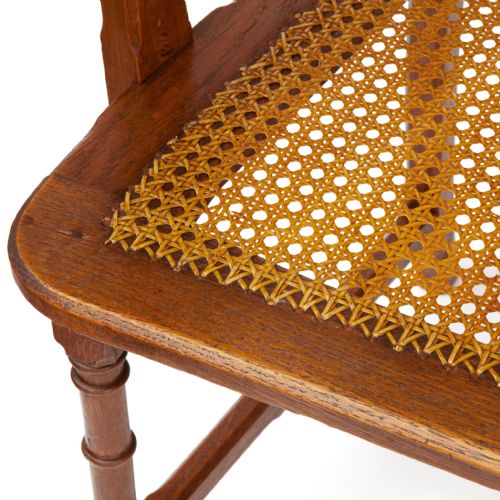 POLISHED OAK PUGINESQUE GOTHIC REVIVAL DESK CHAIR - ADDITIONAL PHOTO 7