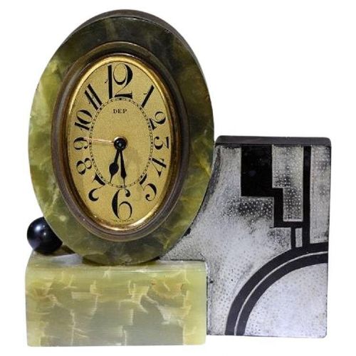 Rare Art Deco Alarm Clock by Dep, France, C1930