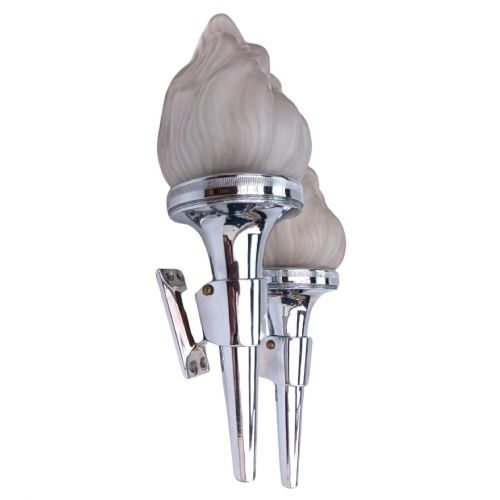 ART DECO PAIR OF MATCHING FLAME WALL LIGHTS CIRCA 1930'S - ADDITIONAL PHOTO 1