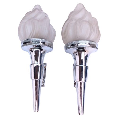 ART DECO PAIR OF MATCHING FLAME WALL LIGHTS CIRCA 1930'S - ADDITIONAL PHOTO 6