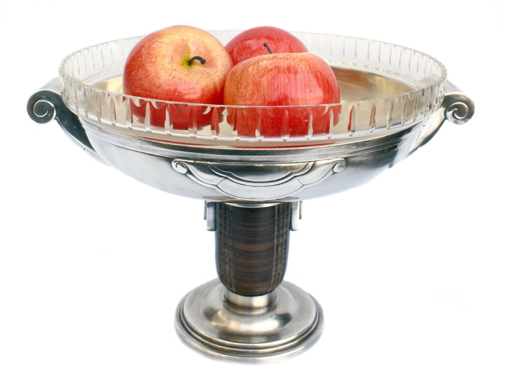 Art Deco Silver Plated French Comport Coupe, c1930