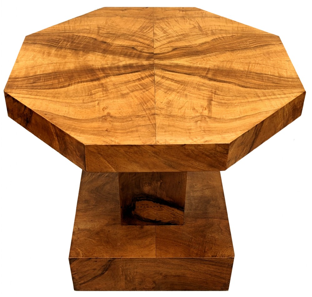 Art Deco Figured Walnut Occasional Table, English, c1930