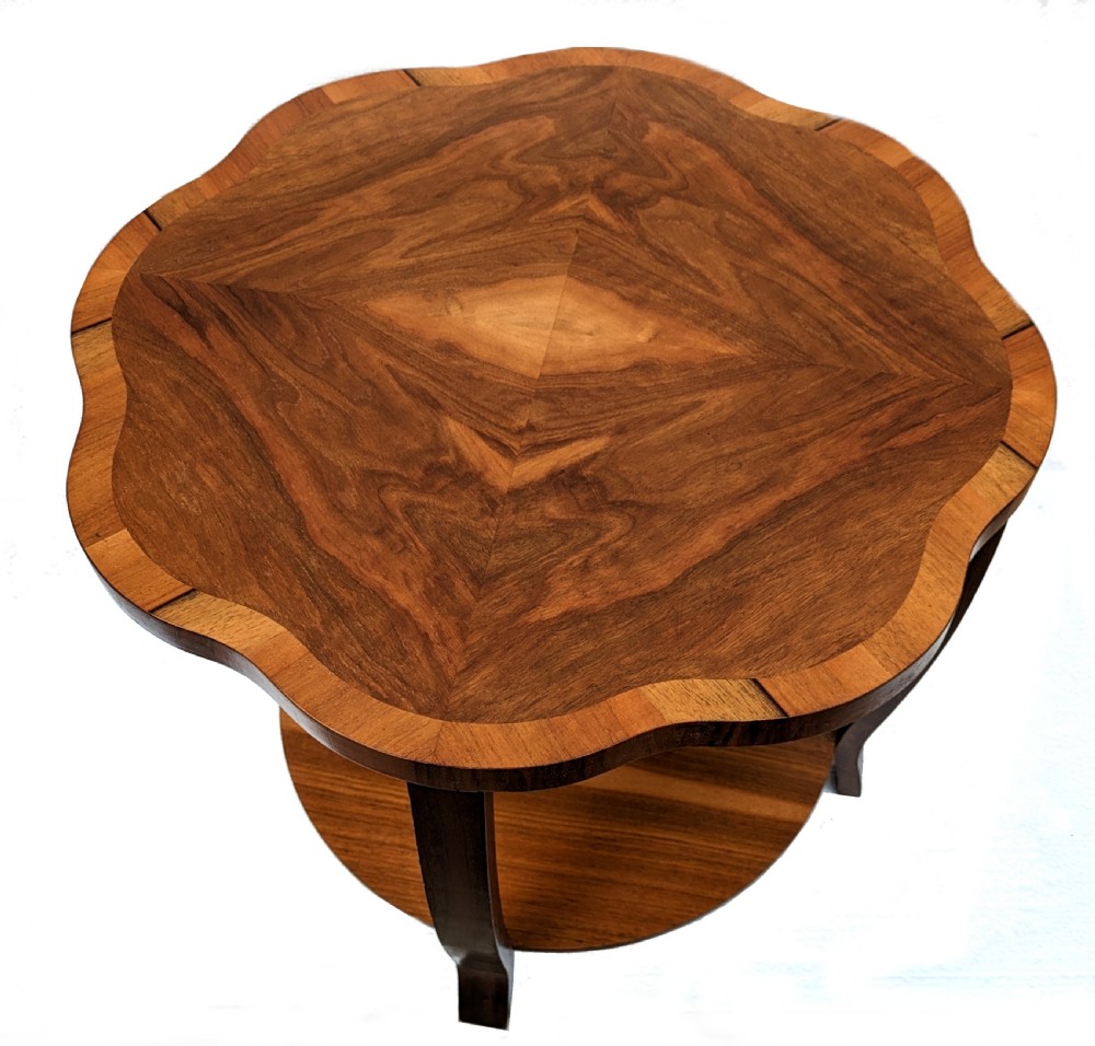 Art Deco Two Tier Walnut Coffee Table, English, c1930 View III