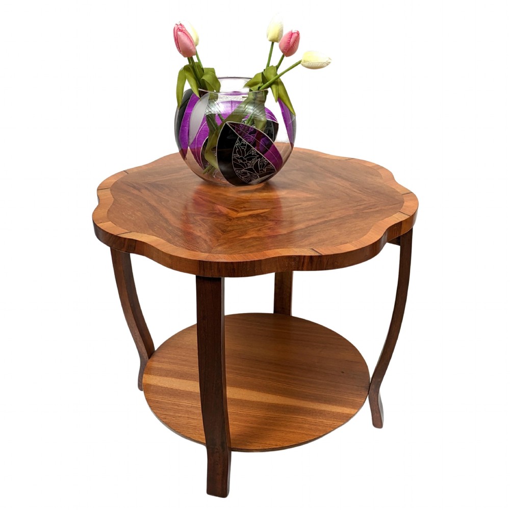 Art Deco Two Tier Walnut Coffee Table, English, c1930