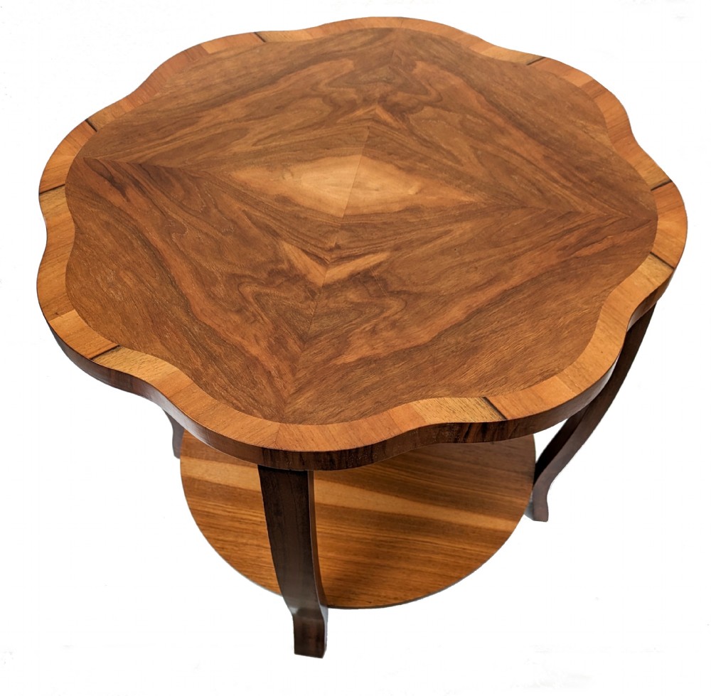 Art Deco Two Tier Walnut Coffee Table, English, c1930 View V