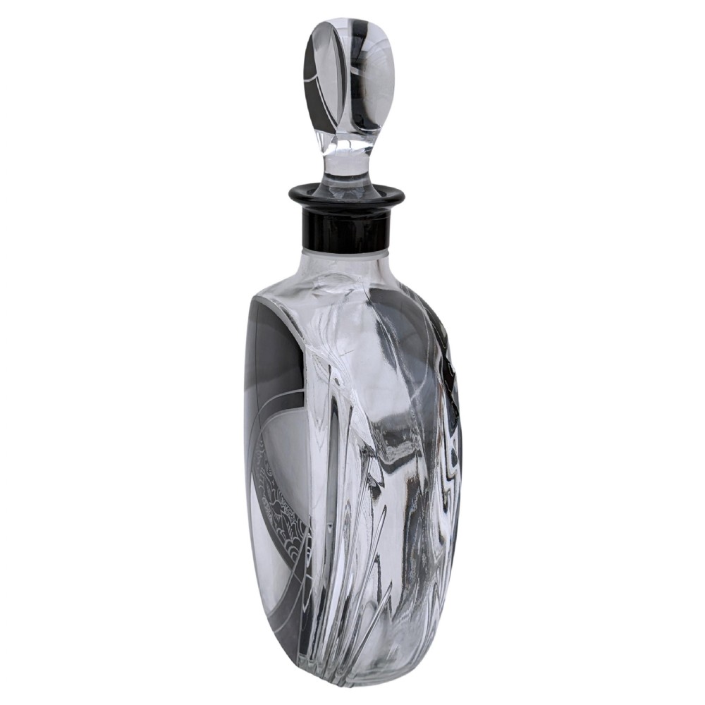 Art Deco 7 Piece Glass Decanter set, By Karl Palda, Czech, c1930 View II