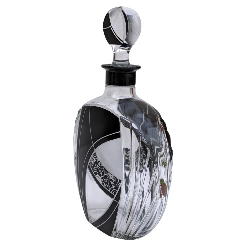 Art Deco 7 Piece Glass Decanter set, By Karl Palda, Czech, c1930 View III