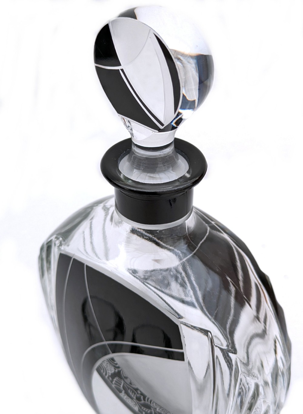 Art Deco 7 Piece Glass Decanter set, By Karl Palda, Czech, c1930 View IX