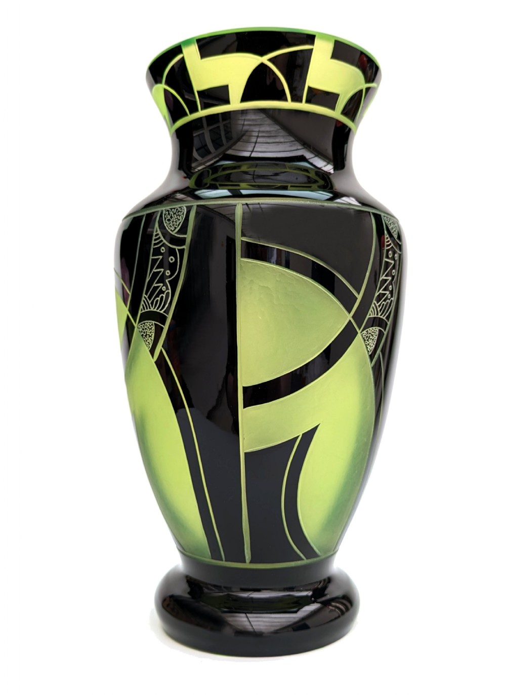 Art Deco Large Czech Glass Vase By Karl Palda, c1930 View VIII