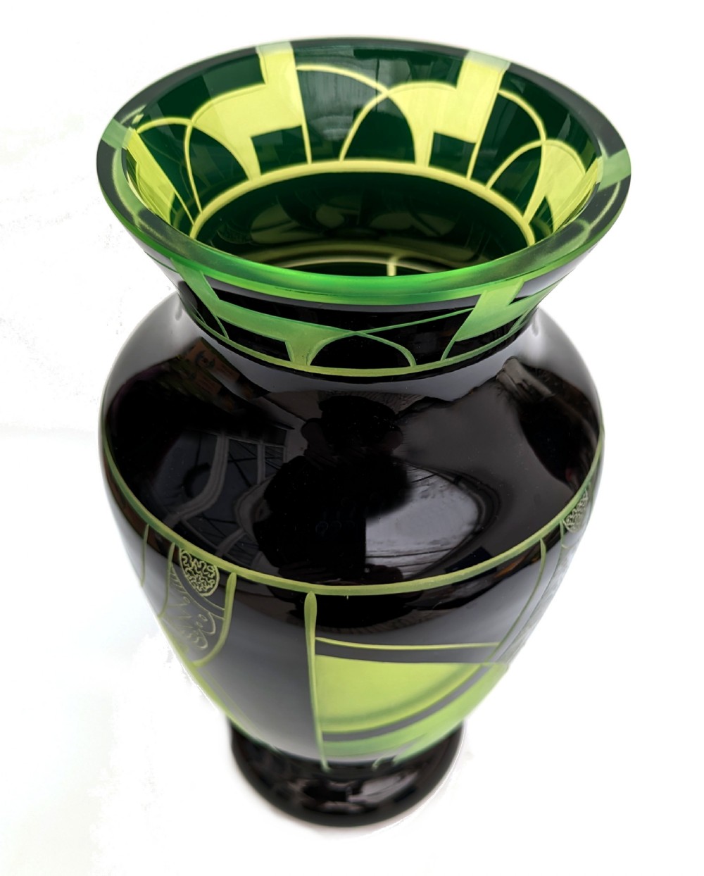 Art Deco Large Czech Glass Vase By Karl Palda, c1930 View III