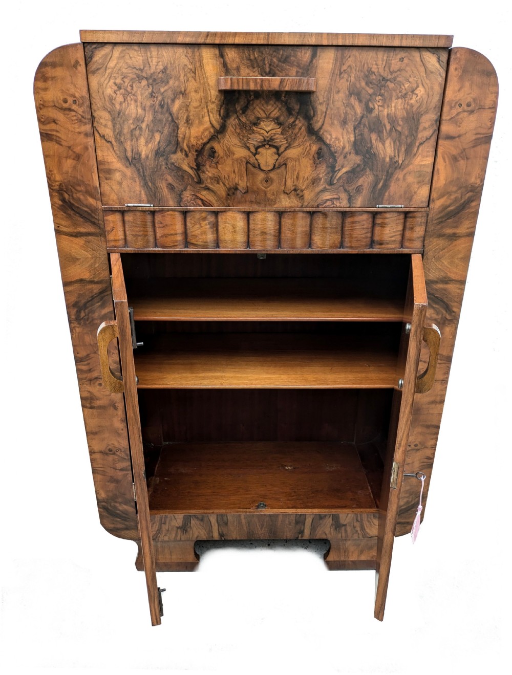 Art Deco Figured Walnut Cocktail cabinet , c1930 View IV