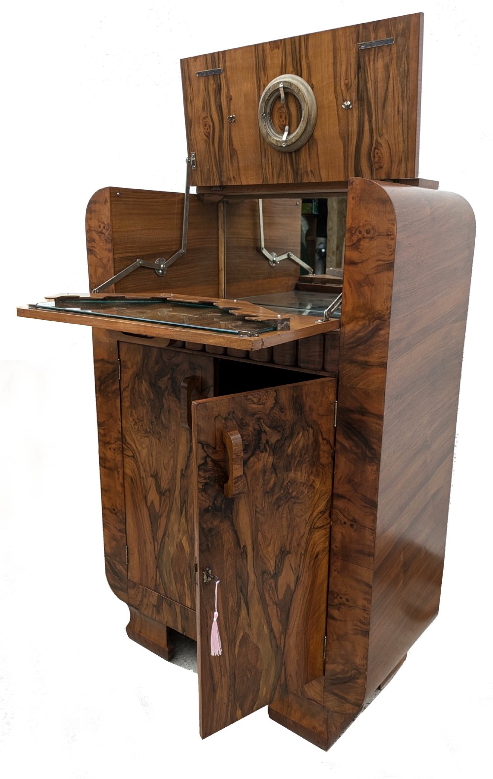 Art Deco Figured Walnut Cocktail cabinet , c1930 View VI