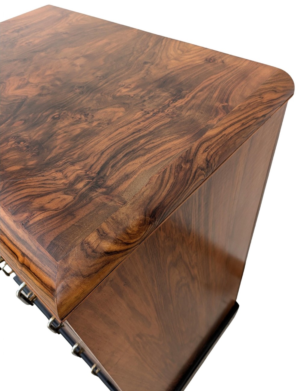 Art Deco 1930's Figured Walnut Chest of Five Drawers View VIII