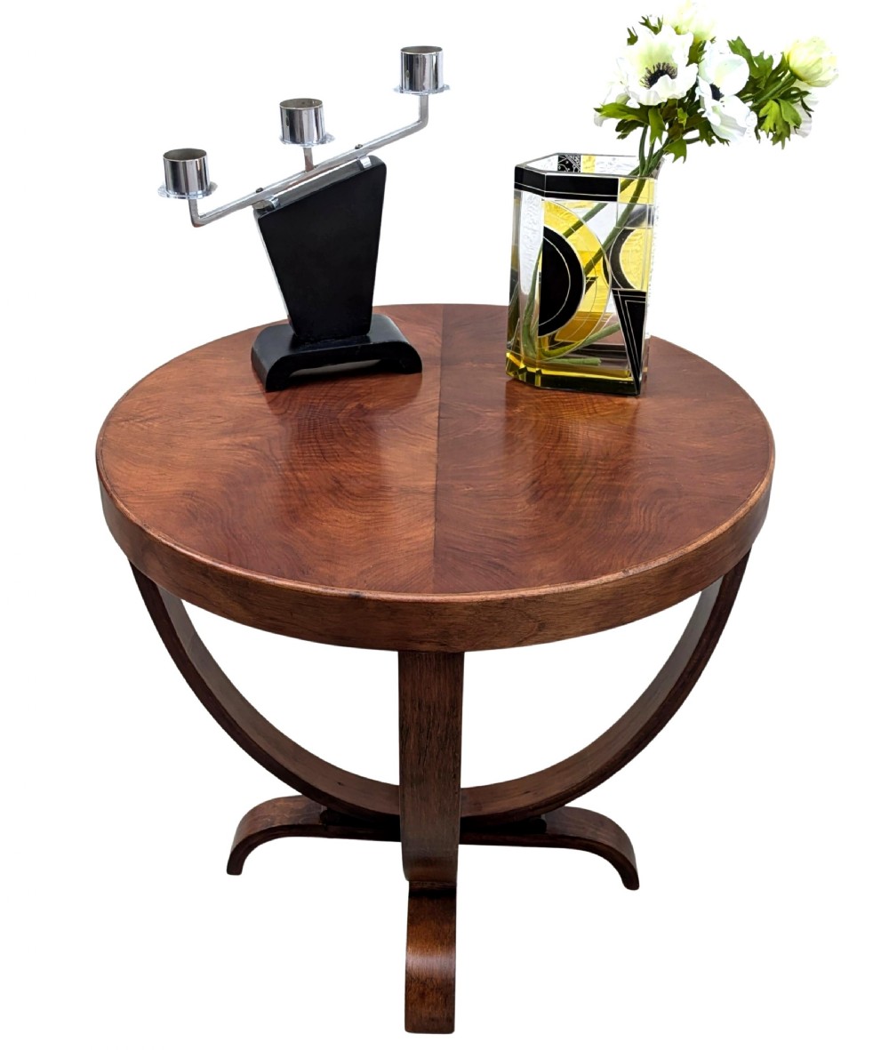 Art Deco Walnut Modernist Occasional Table, c1930 View VIII