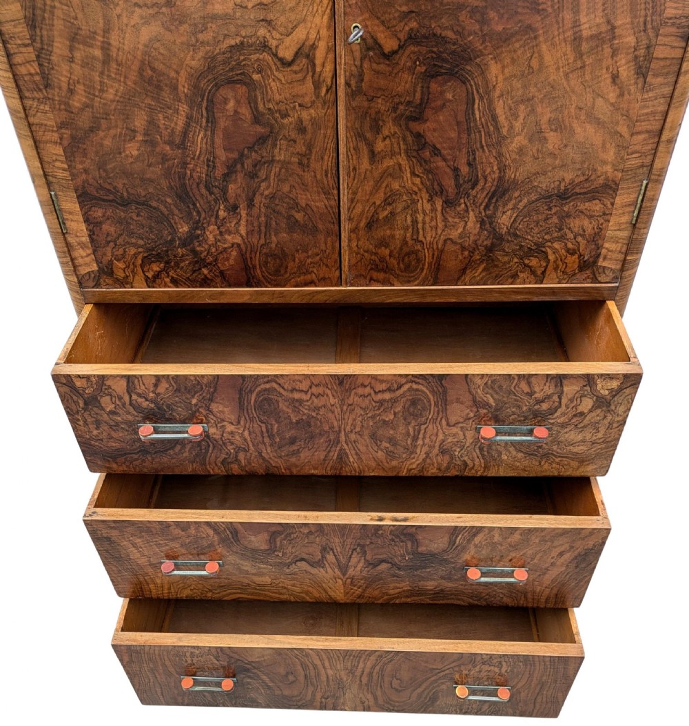 Art Deco Stylish Figured Walnut Tallboy, c1930 View VII