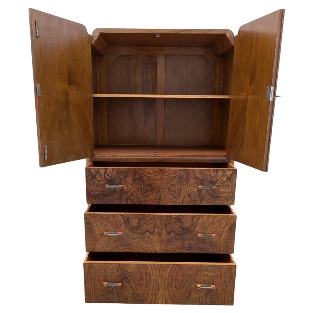 Art Deco Stylish Figured Walnut Tallboy, c1930 View IX