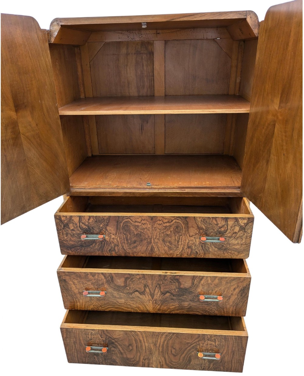 Art Deco Stylish Figured Walnut Tallboy, c1930 View XI