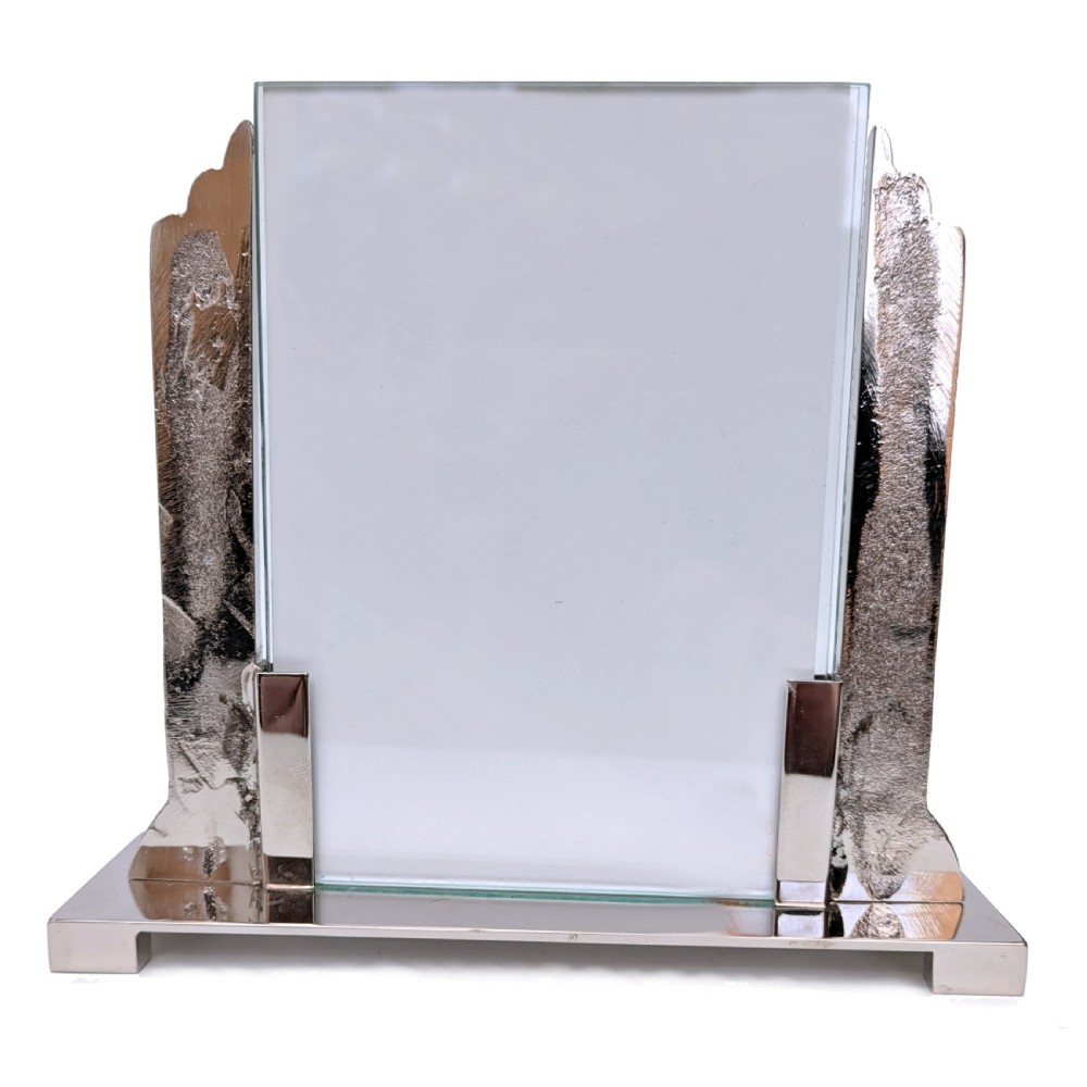 Art Deco Odeon Nickle Silver Free Standing Picture Frame, c1930 View VI
