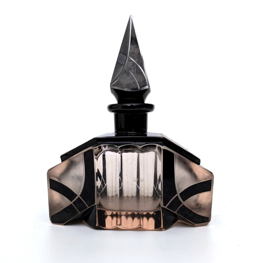 Art Deco Impressive Glass Perfume Bottle By Karl Palda, 1930's