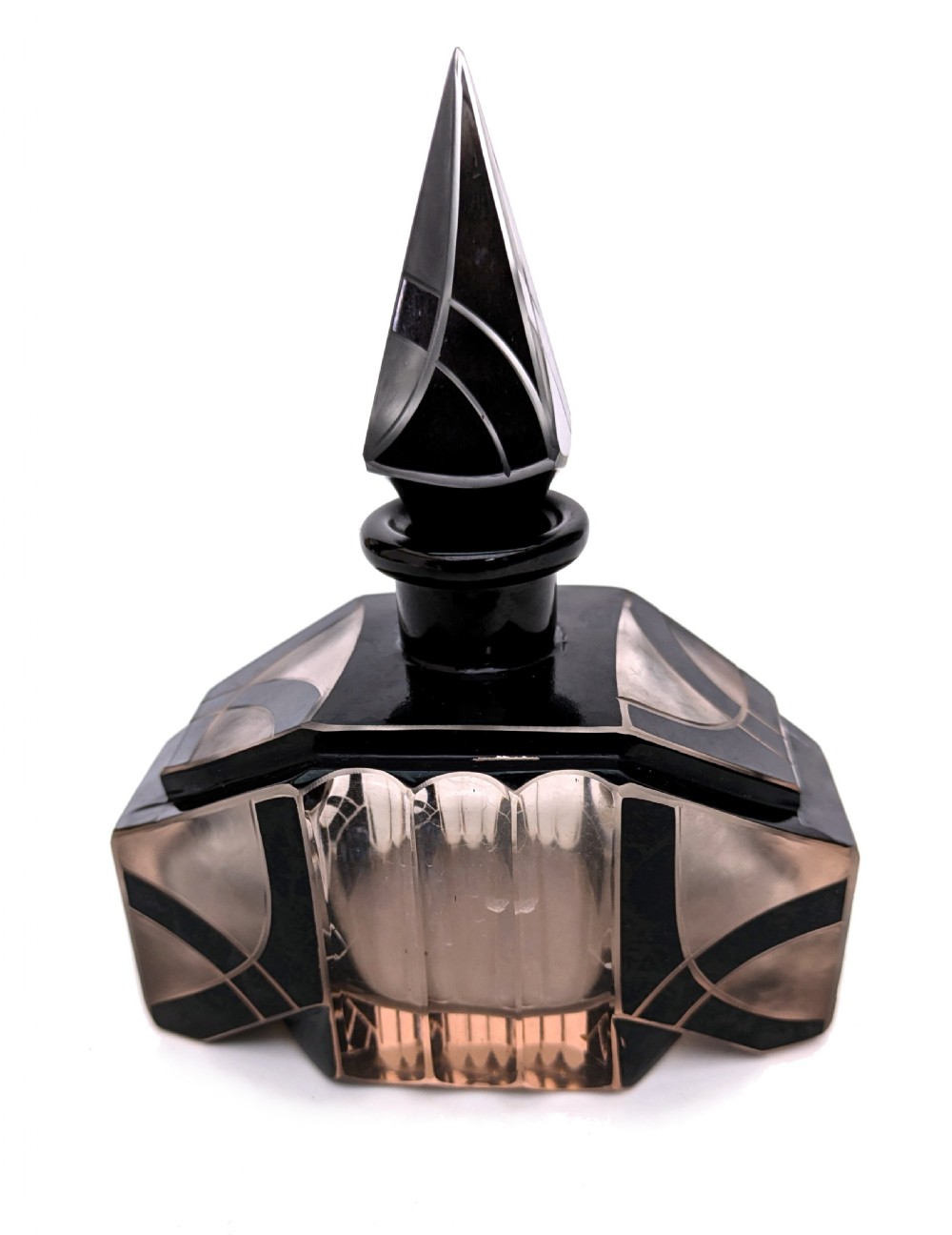 Art Deco Impressive Glass Perfume Bottle By Karl Palda, 1930's View III