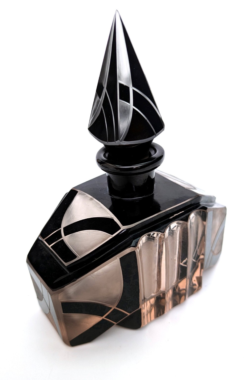 Art Deco Impressive Glass Perfume Bottle By Karl Palda, 1930's View IV