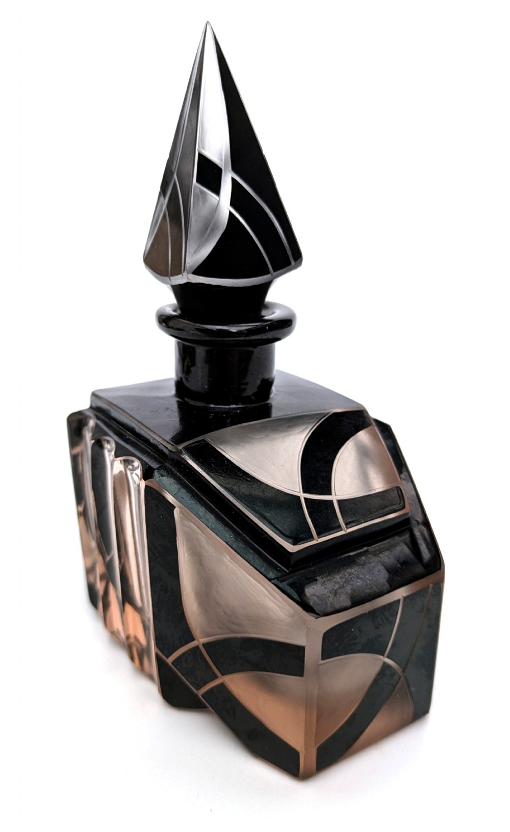 Art Deco Impressive Glass Perfume Bottle By Karl Palda, 1930's View V