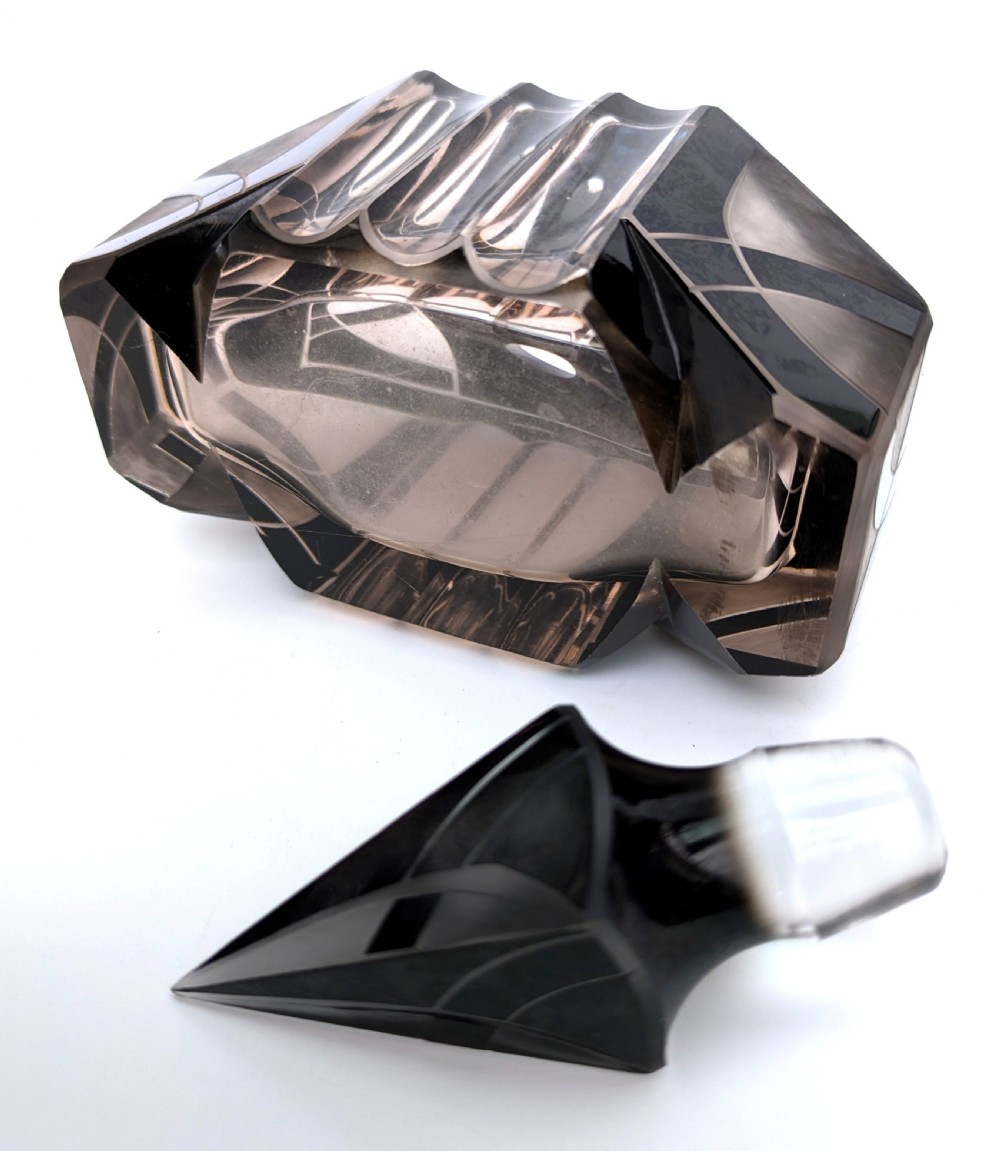 Art Deco Impressive Glass Perfume Bottle By Karl Palda, 1930's View VII