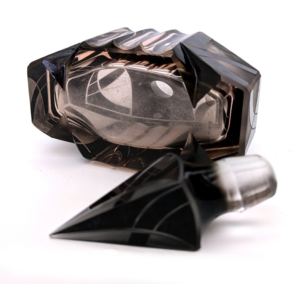 Art Deco Impressive Glass Perfume Bottle By Karl Palda, 1930's View VIII