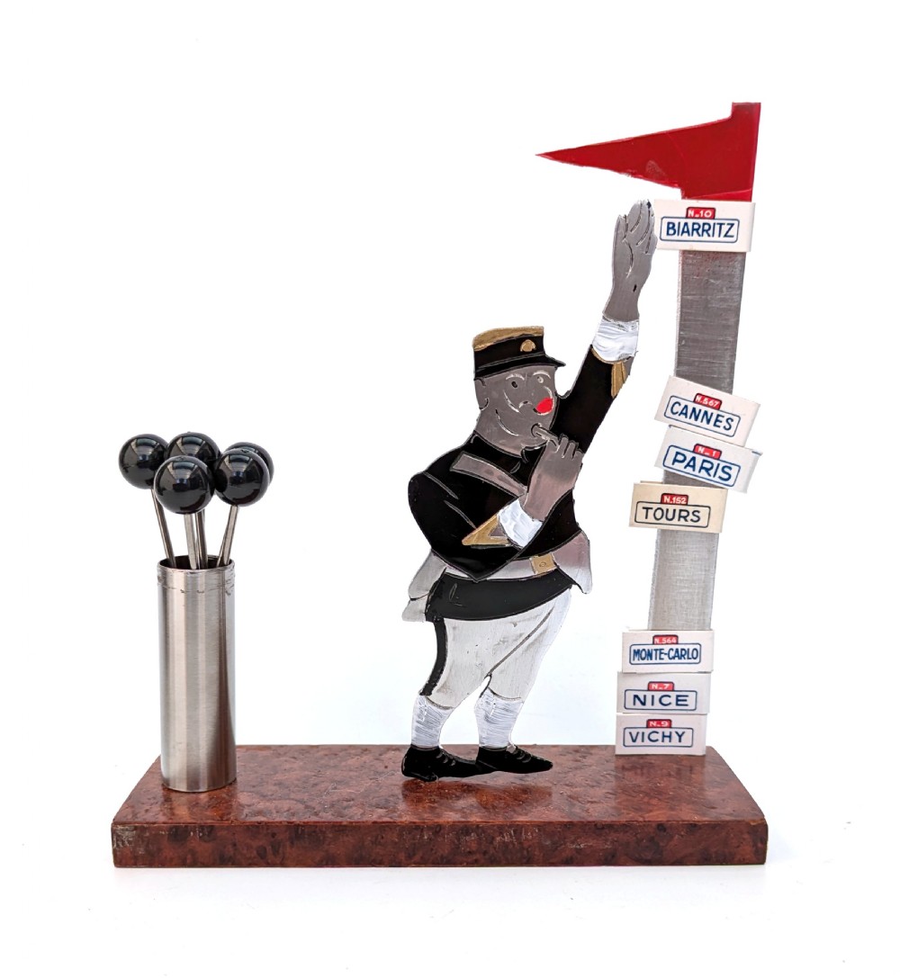 Art Deco Novelty Cocktail Sticks 'French Man' by Sudre, French, 1930's