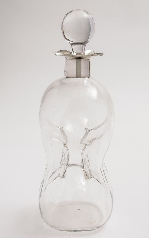 Edwardian Silver Collared 'Glug-glug' Decanter