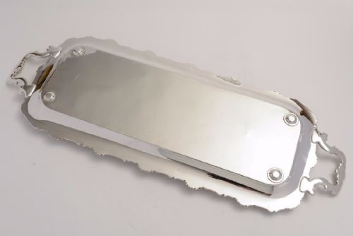 fig 1. Oblong Silver Plated Serving Tray, Circa 1920