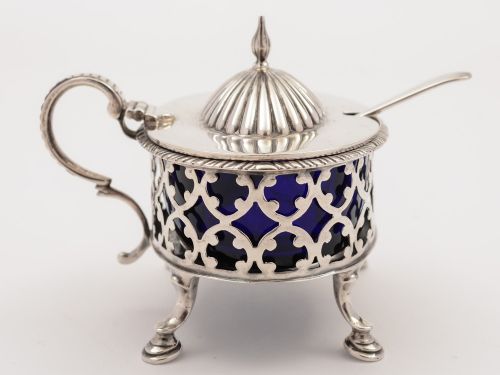 Edwardian Silver Mustard Pot, Sheffield 1903