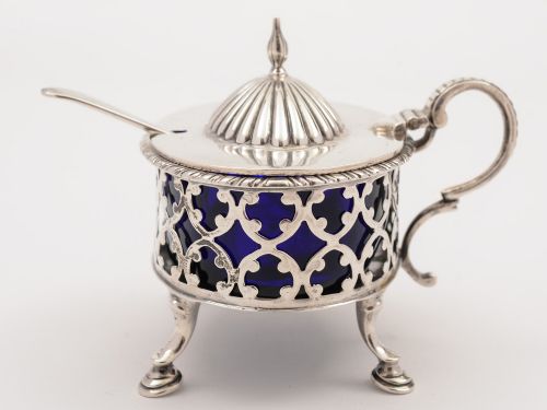 fig 1. Edwardian Silver Mustard Pot, Sheffield 1903