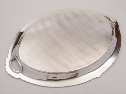 fig 1. 20th Century Edwardian Silver Plated Serving Tray, Circa 1905
