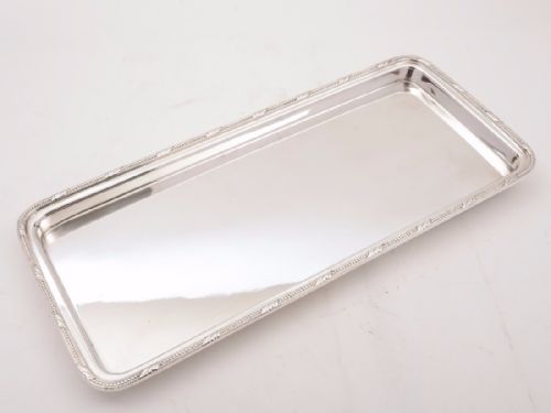 Art Deco Oblong Silver Plated Serving Tray, Circa 1930