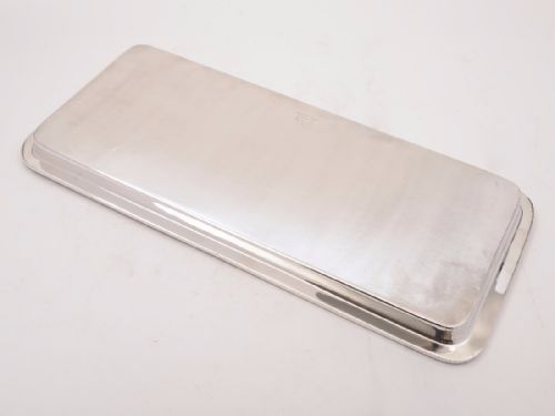fig 1. Art Deco Oblong Silver Plated Serving Tray, Circa 1930