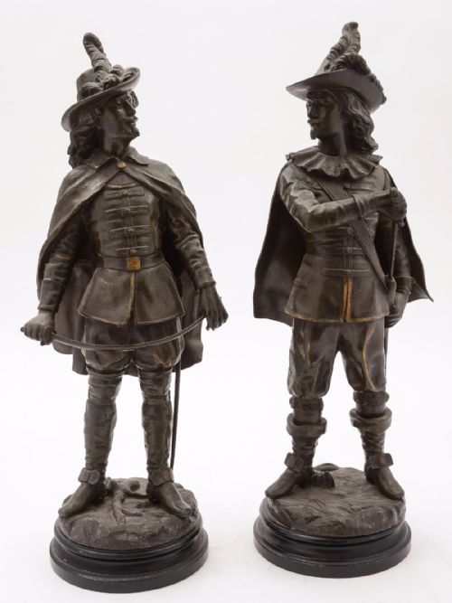 Large Pair of French Spelter Figures, Circa 1890