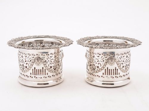 Pair of Victorian Silver Plated Champagne Coasters, Circa 1880