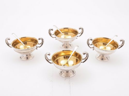 Set of 4 Silver Trophy Salts, Birmingham 1929