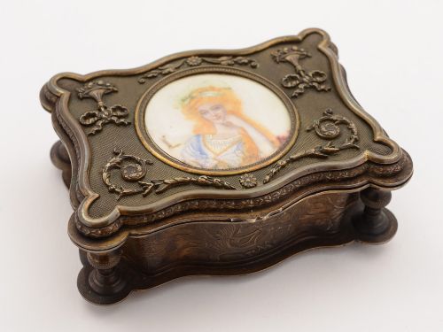 French Brass Jewellery Casket, Circa 1880