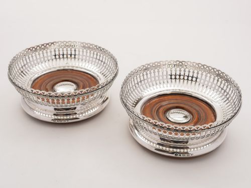 Pair of Victorian Elkington Coasters, 1860
