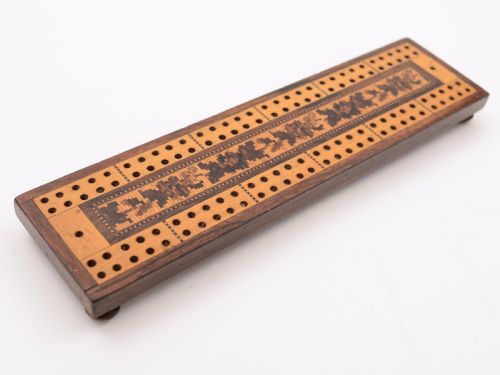 Victorian Tunbridge Ware Cribbage Board, Circa 1880