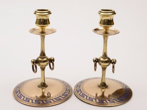 Pair of Victorian Brass/bronze Candlesticks, Circa 1880