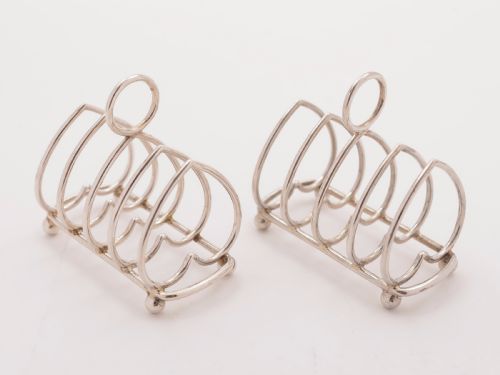 Victorian Pair of Silver Toast Racks, Birmingham 1899