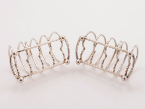 fig 1. Victorian Pair of Silver Toast Racks, Birmingham 1899