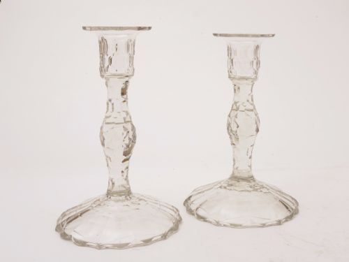 Pair of Irish Cut Glass Candlesticks, Circa 1830