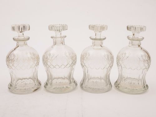 Set of 4 Art Deco Decanters, Circa 1930