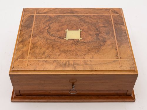 Edwardian Burr Walnut Jewellery Box, Circa 1905