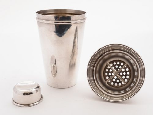 fig 1. Art Deco Cocktail Shaker With Measure, Circa 1930